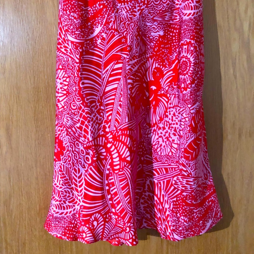 Floral print silk skirt